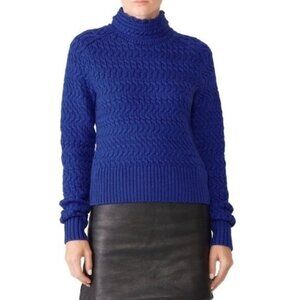 DREYDEN Knit Turtleneck Mock Neck Sweater Bright Cobalt Blue Size XL Fisherman
